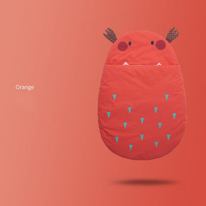 コットンベビー寝袋のツーウェイジッパー部分をクローズアップした写真（ツーウェイジッパー ベビー寝袋）
