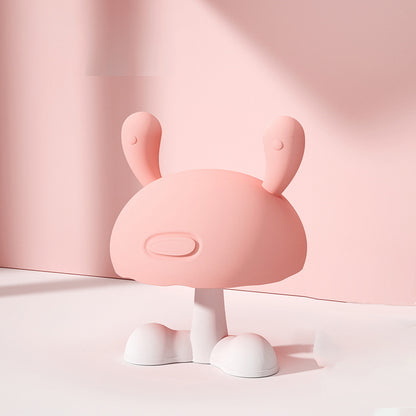 やわらかいシリコーン表面の質感が分かるキノコ型歯固めのクローズアップ
