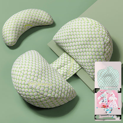 調整式マタニティ抱き枕 グリーンチェック柄 3点セットの見た目（妊婦用クッション）
