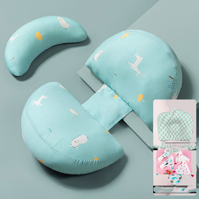 調整式マタニティ抱き枕 グリーン系アニマル柄 全体セット（妊婦用枕）
