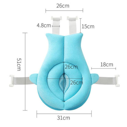 新生児から安心快適 ふんわり支える ベビーバスネット シャワーパッド バスマット タオル生地クッション ブルー・ピンク