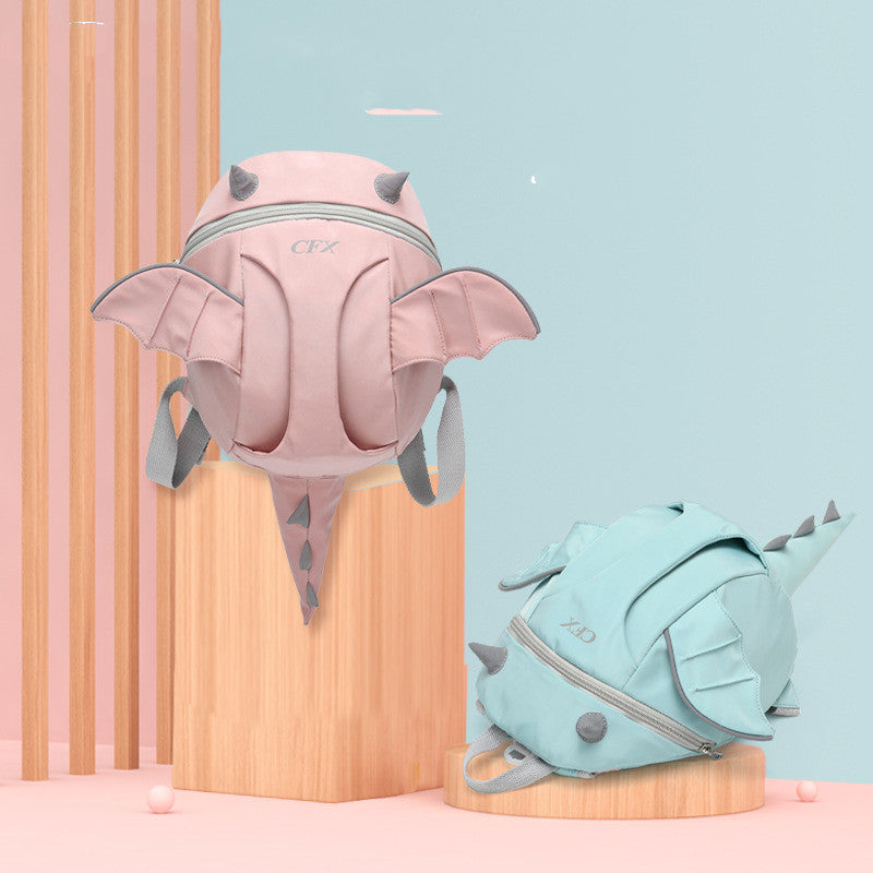 迷子防止ミニキッズリュック 20×24cm ナイロン素材 ファスナー開閉 メッシュポケット 幼児向け ダブルショルダー グリーン・ピンク