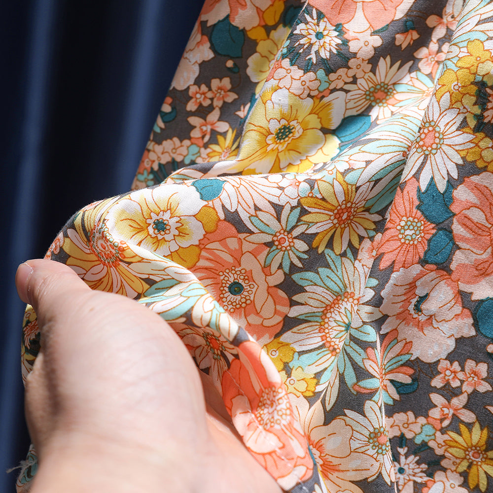 ふんわり花柄が映える 女の子半袖ワンピース コットン素材 ナチュラルデザイン 80~130cm