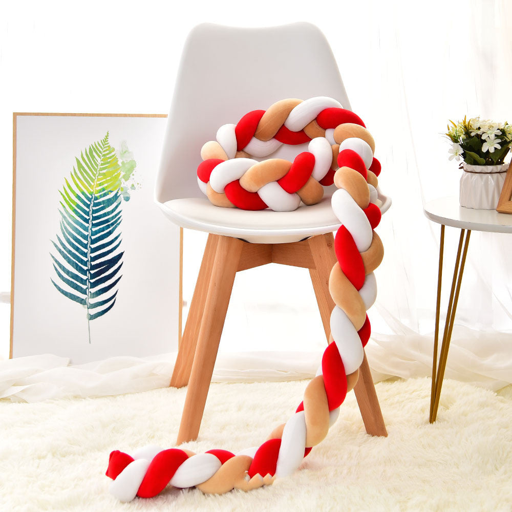 おしゃれな三つ編みベビーベッドフェンスクッション
