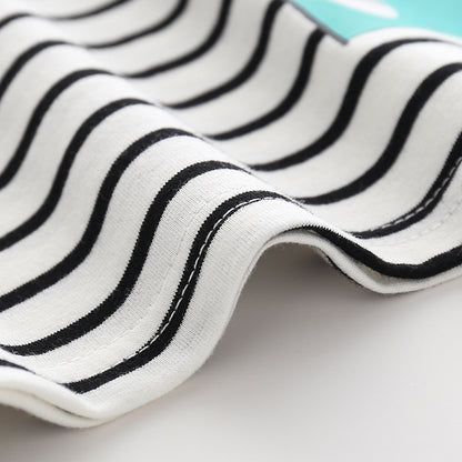 さらっと軽い着心地で夏がもっと楽しくなる 男の子ノースリーブ上下セット ボーダー×ワニプリント コットン100 90~130cm