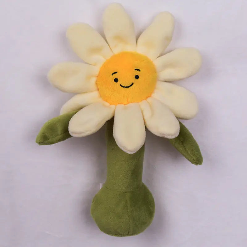 白い花と紫の花とひまわりBIBI笛ラトルを並べたセット商品写真  
