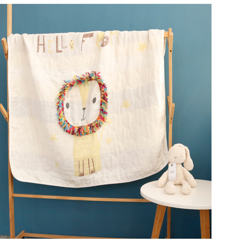 ガーゼブランケットを丸めた収納イメージ
