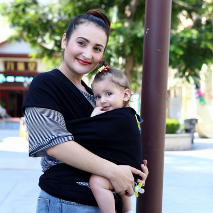 無地ベビーラップ抱っこ紐 ブラック 本体イメージ（抱っこ紐）
