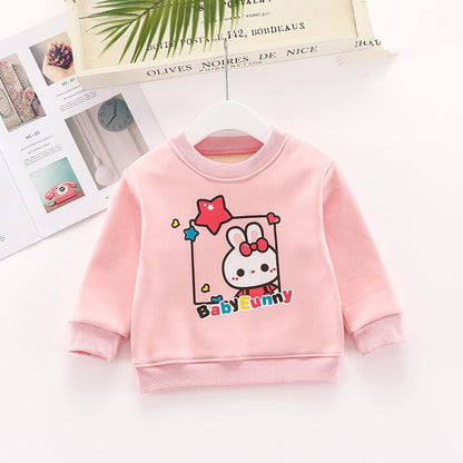 星とうさぎモチーフのスターラビット柄韓国風キッズトレーナー
