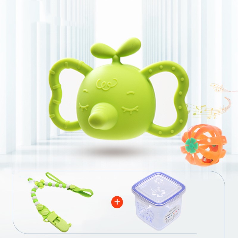 シリコン製 プロペラトップ ゾウモチーフ 歯固めラトル