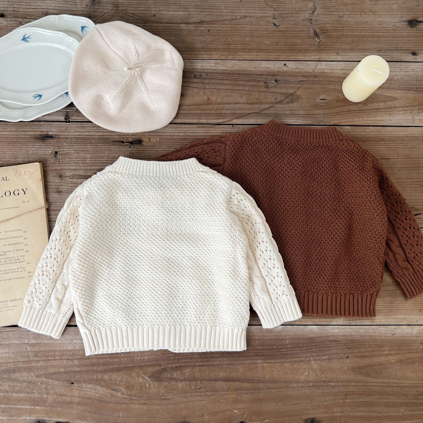 ツイスト編み模様の立体ディテール
