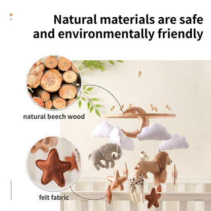 ブナ材 ベビーベッドメリー 雲月アニマルフェルト