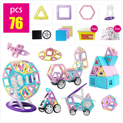 76ピース構成のマグネットタイルで作れる作品例一覧イメージ
