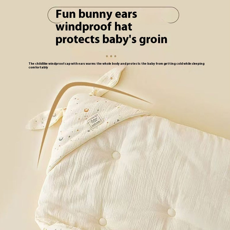 ベビーエレファント柄の新生児用毛布
