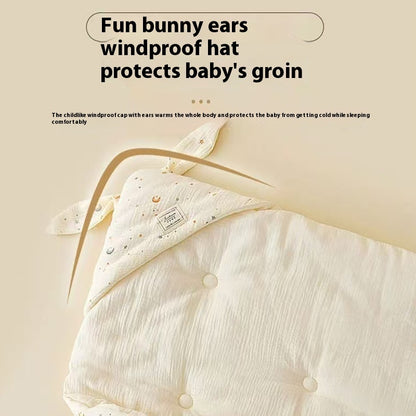 ベビーエレファント柄の新生児用毛布
