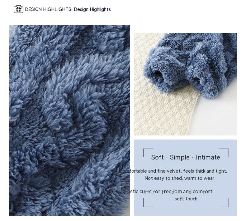 ぬくもりが続く 子どもフランネルフード付きパジャマ上下セット うさぎ耳カートゥーン ジャカード 90~160cm