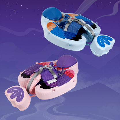 インフレータブル不要 ベビー脇下スイムリング シェード付き2WAYベビーブイ 防水仕様 ブルー・ピンク