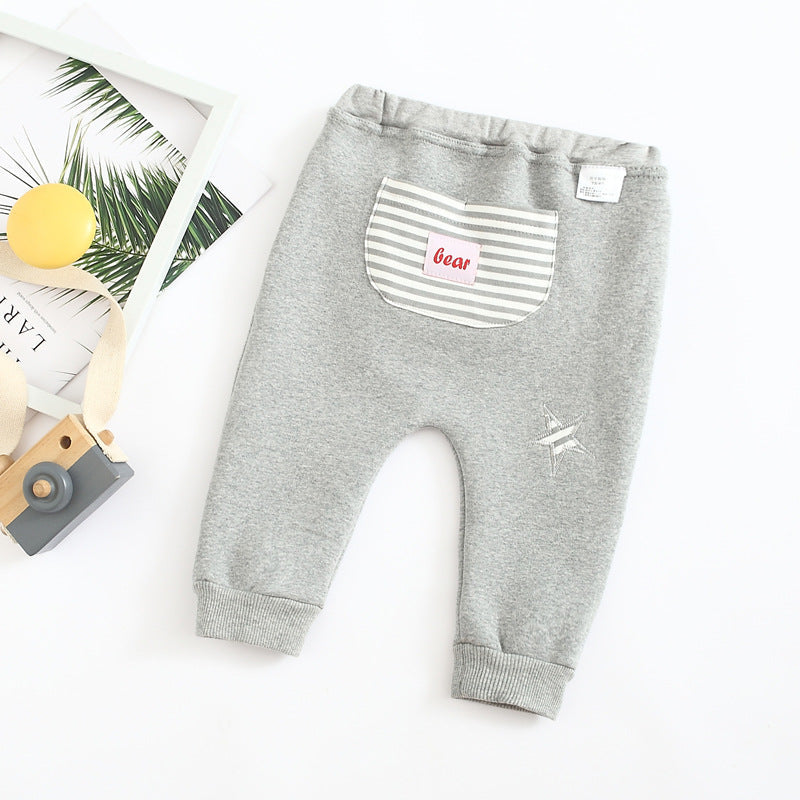 ふんわりやさしいはき心地で冬のおでかけが快適 ベビー・子どもPPロングパンツ カートゥーン刺繍 コットン95% 80–100cm Lumisei Prime