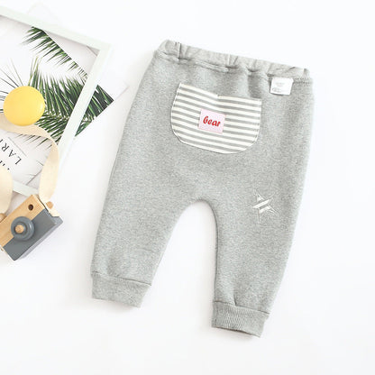 ふんわりやさしいはき心地で冬のおでかけが快適 ベビー・子どもPPロングパンツ カートゥーン刺繍 コットン95% 80–100cm Lumisei Prime