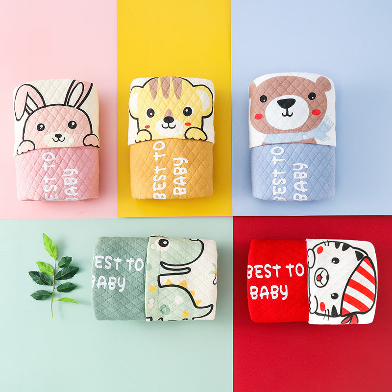 秋冬用厚手ロンパース3色を並べたディスプレイ写真
