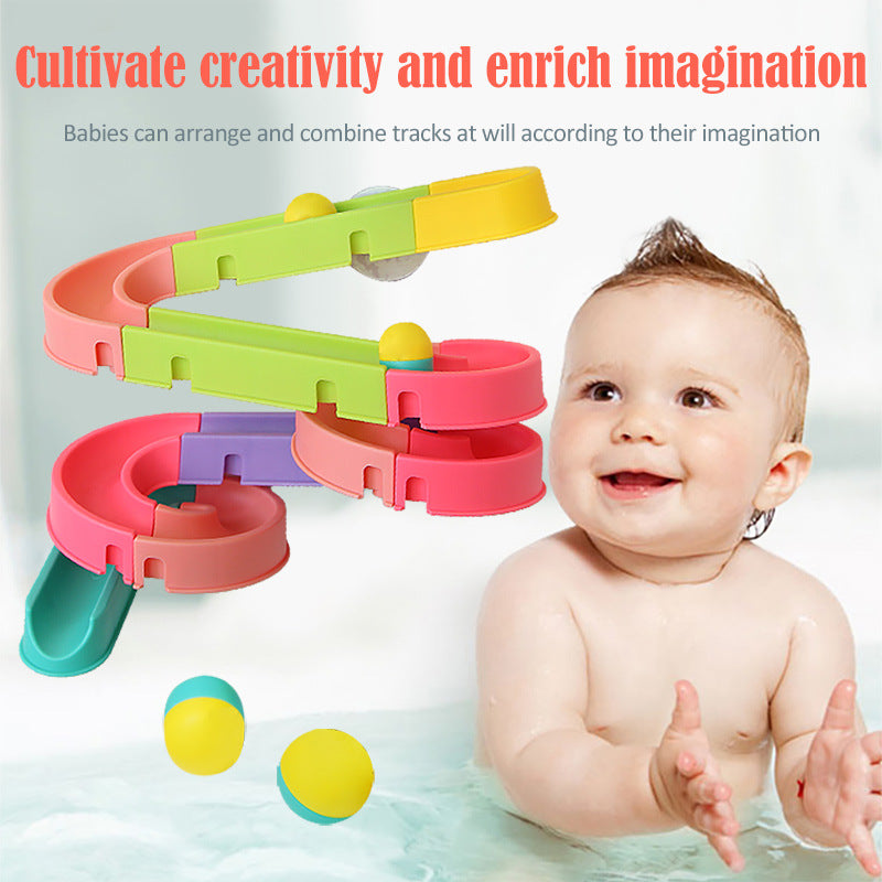 カラフルボールコースブロック 創造力と想像力を育てるイメージ 自由にコースを組み替え
