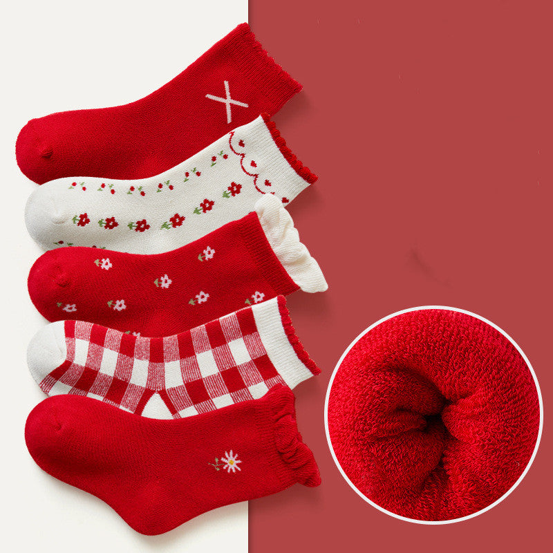 冬向け厚手ソックスの内側起毛写真
