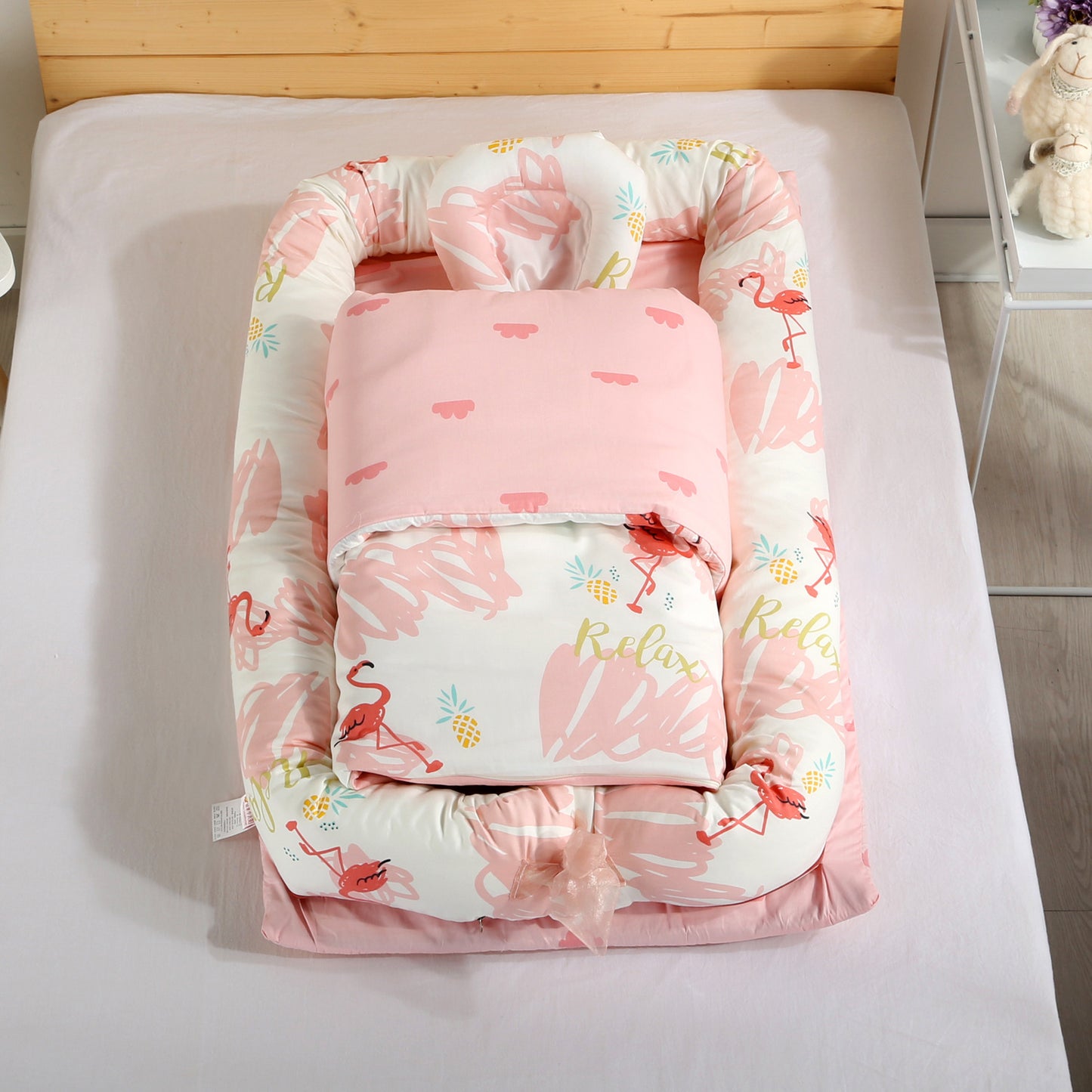 コットン 折りたたみベビーネスト｜取り外し洗える 55×95cm 2・3点セット