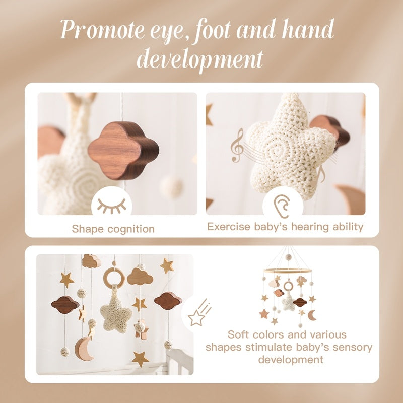 スター＆ムーンモチーフが揺れる様子の写真
