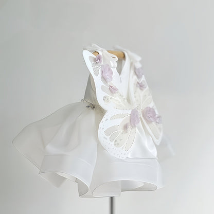 蝶の羽モチーフのガールズプリンセスワンピース
