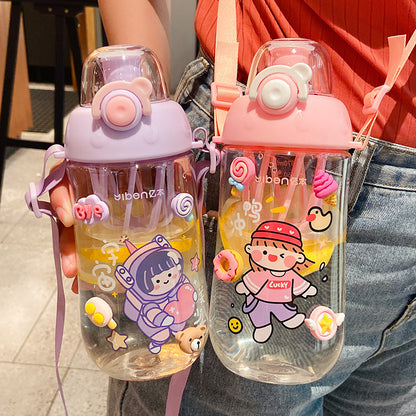 ストラップ付きポータブルウォーターボトル670ml
