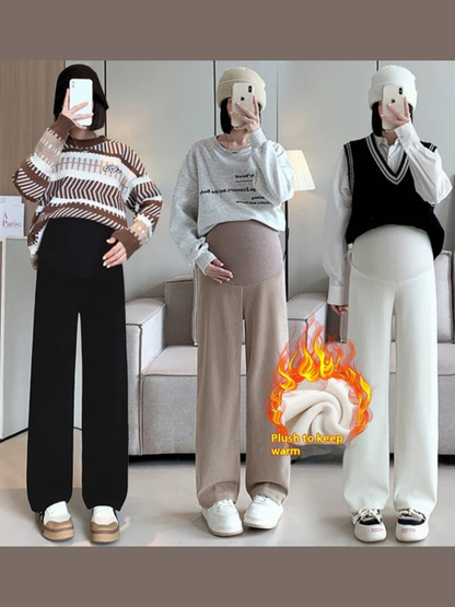 やわらかな生地感が分かるマタニティパンツ　日常使いしやすい肌当たり
