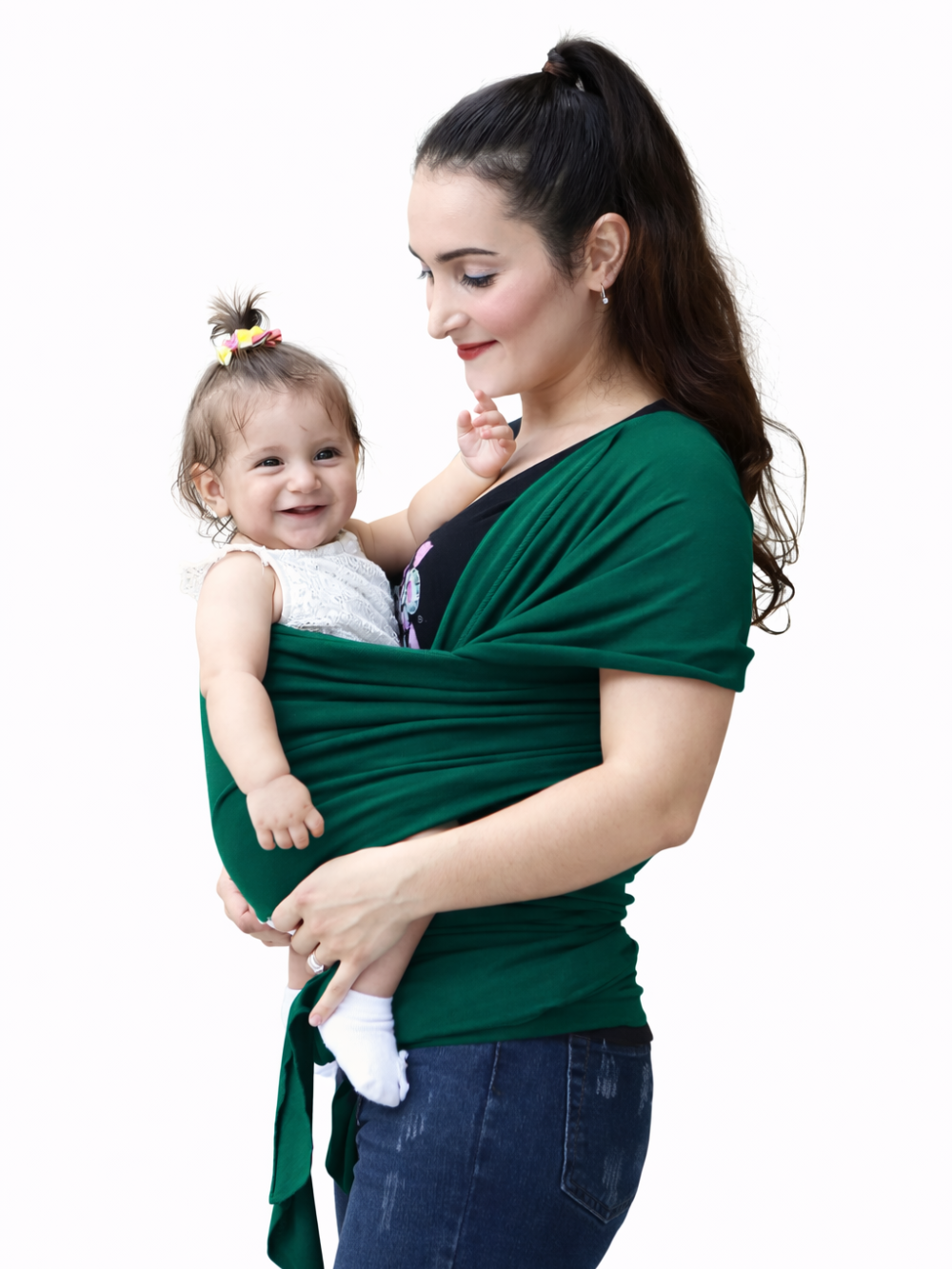 無地ベビーラップ抱っこ紐 グリーン 本体イメージ（抱っこ紐）