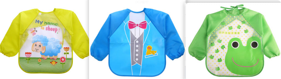 ベビー防水お食事エプロン | Long Sleeve Waterproof Baby Bib Apron Painting Gown Lumisei Prime