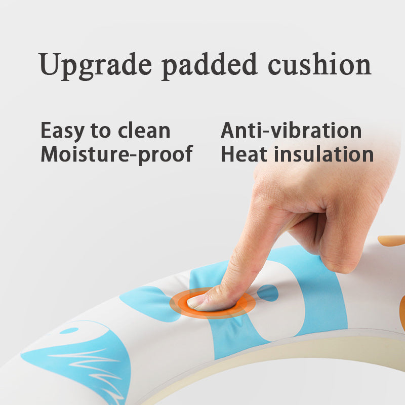 2〜7歳のトイトレが安心して進む ふかふか厚手クッション補助便座 ベビー・キッズ用 便座シート 28×34.5×7.5cm スター柄・ピッグ柄