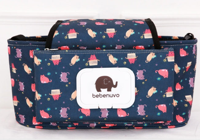 フラワーキャット柄のベビーカー収納バッグボックス形状（ハンドルオーガナイザー）
