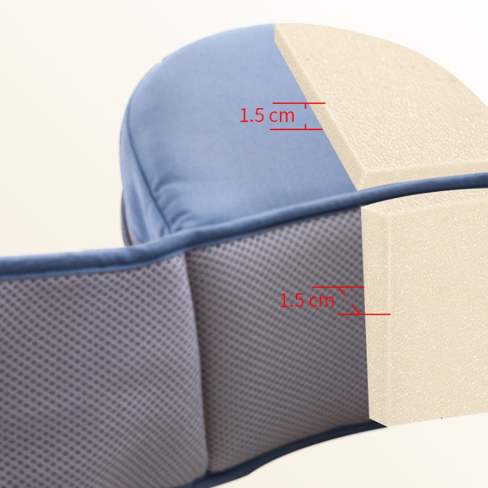 クッション入りウエストベルトの厚み目安を示したディテール（抱っこ補助）
