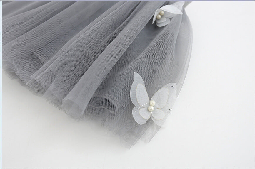 さらっと涼しく夏に映える 女の子スカートセット 半袖Tシャツねこフェイス柄＋ふんわりチュールスカート コットン混 100〜140cm