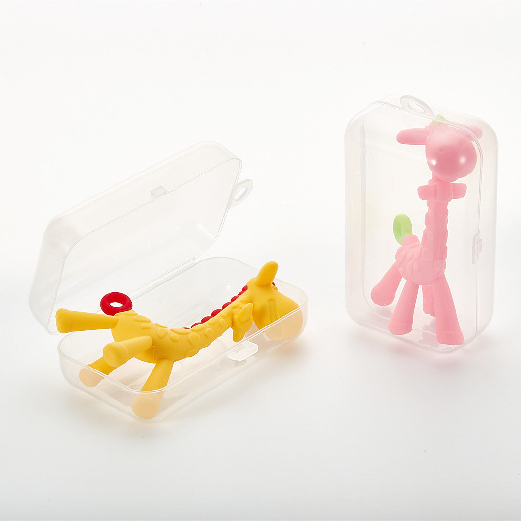 キリン型シリコン歯固め 3カラー（イエロー レッド イエロー ブラウン ピンク グリーン）（歯固め）
