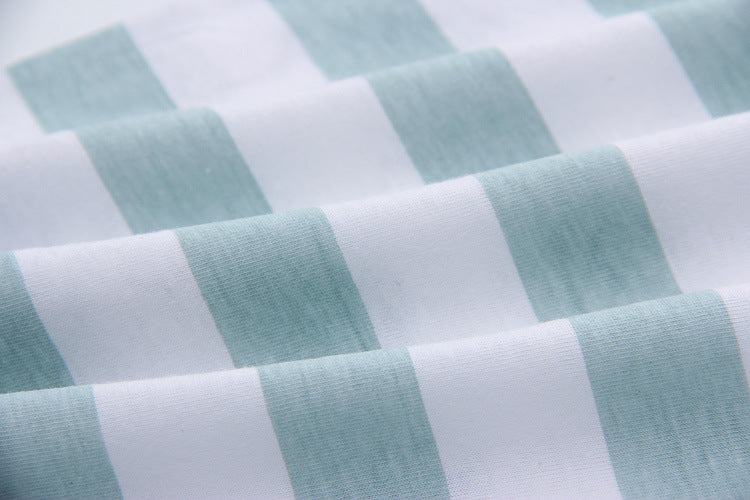 夏の通園おでかけが軽やかに決まる 男の子ベビー半袖セット ボーダーTシャツ＆ショートパンツ 手袋モチーフプリント コットン 70~110cm