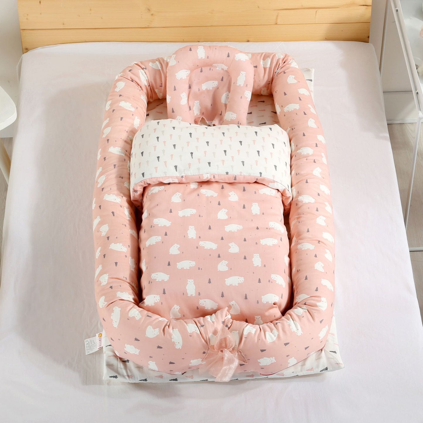 コットン 折りたたみベビーネスト｜取り外し洗える 55×95cm 2・3点セット