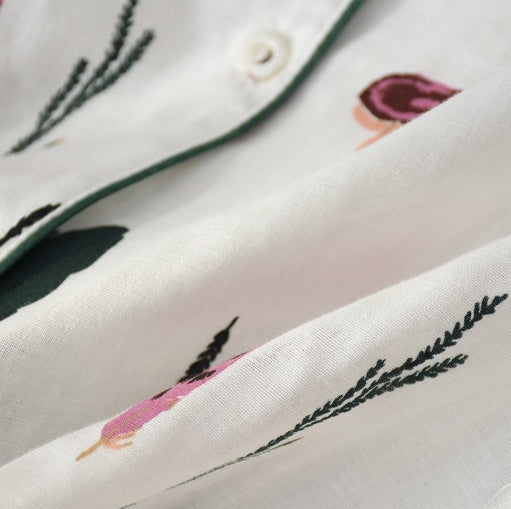 さらりと軽やかにくつろげる マタニティパジャマセット 前開き長袖 薄手ルームウェア M~XL