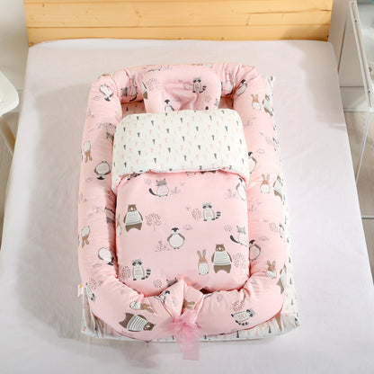 コットン 折りたたみベビーネスト｜取り外し洗える 55×95cm 2・3点セット