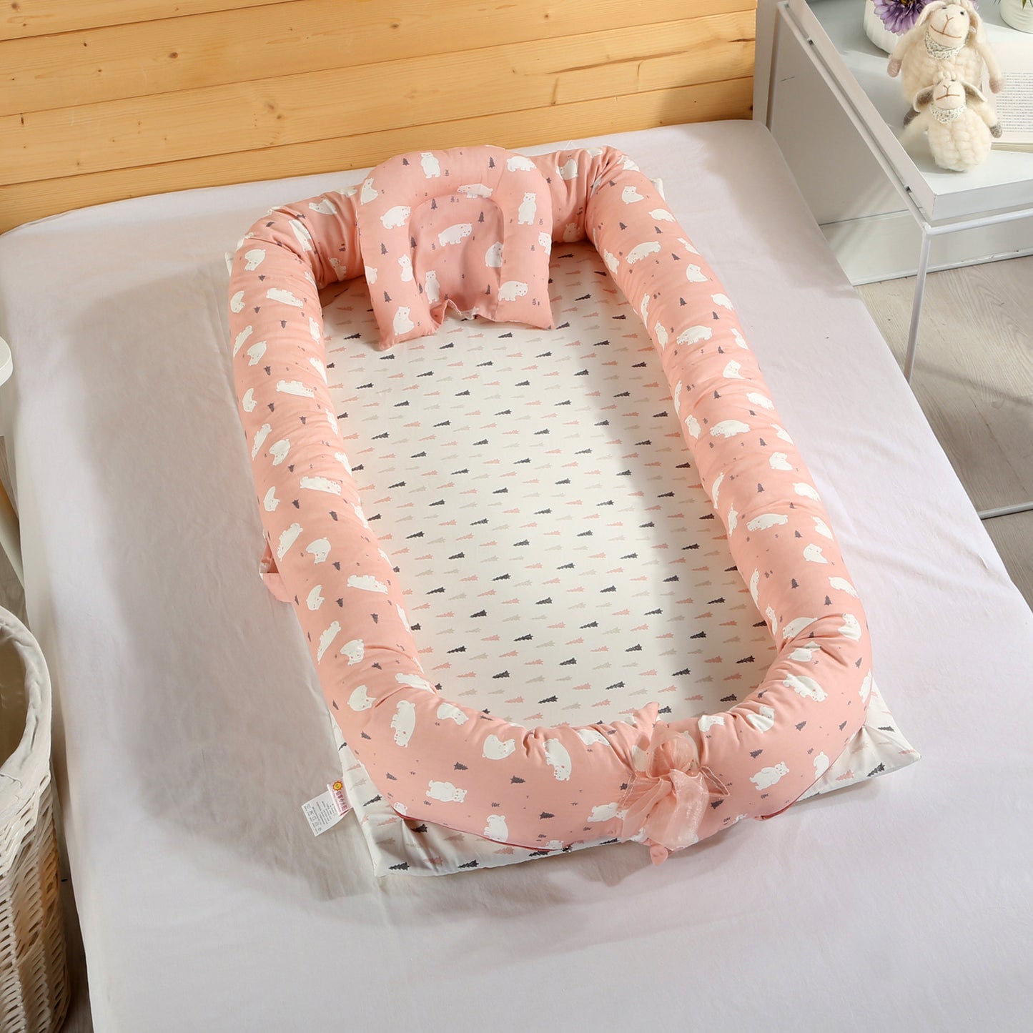 コットン 折りたたみベビーネスト｜取り外し洗える 55×95cm 2・3点セット