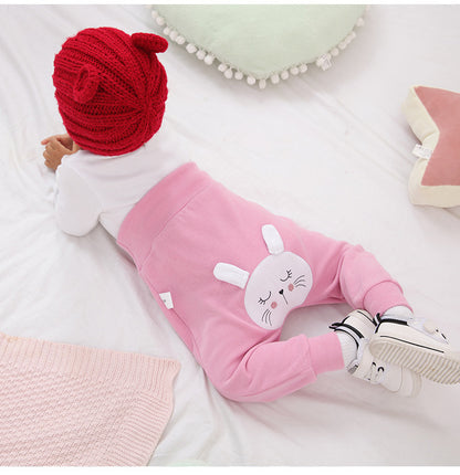 ストライプ柄のカジュアルベビーレギンス
