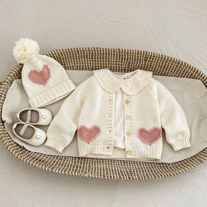 長袖シングルブレストベビーニット
