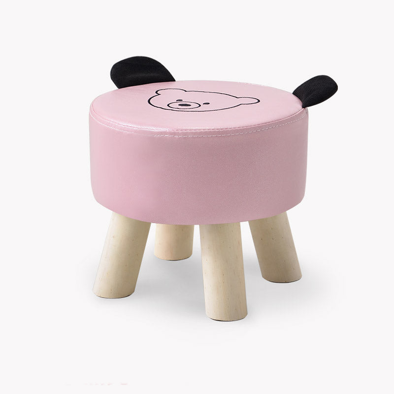 子ども安心・快適 ほっこり北欧空間 木製キッズロースツール パイン材 PVCマット