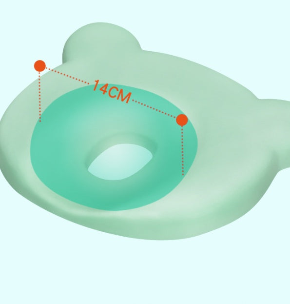 くま形ベビー頭の形ケアピロー 形状ガイド図（頭の形ケア ベビー枕）
