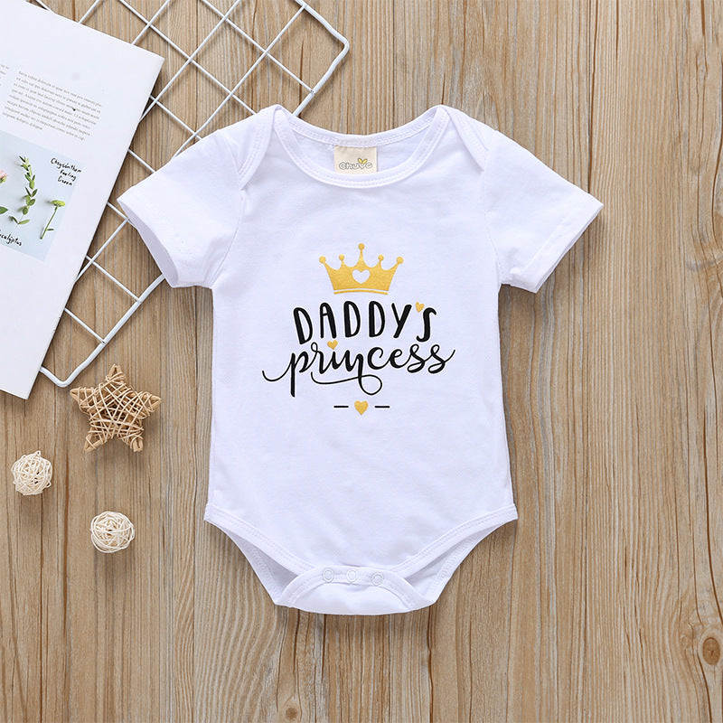 特別感のあるきらめきリボンで可愛く決まる 女の子ベビーロンパース＆ブルマ＆ヘアバンド3点セット 王冠ロゴプリント コットン混 70〜100cm