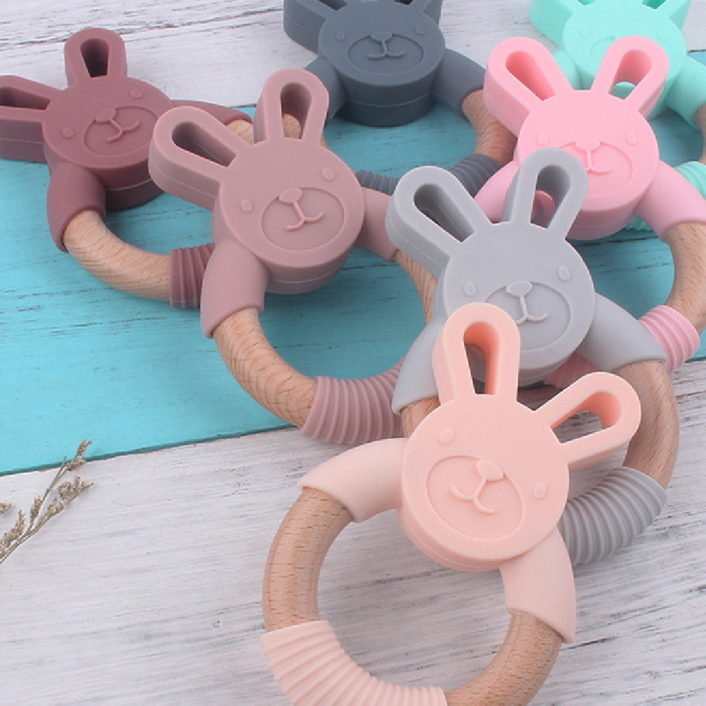 ベビー用ブレスレット歯固めのカラー集合イメージ（歯固め・シリコン×天然木）
