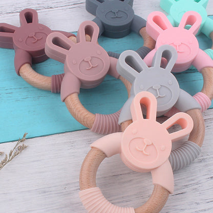 ベビー用ブレスレット歯固めのカラー集合イメージ（歯固め・シリコン×天然木）
